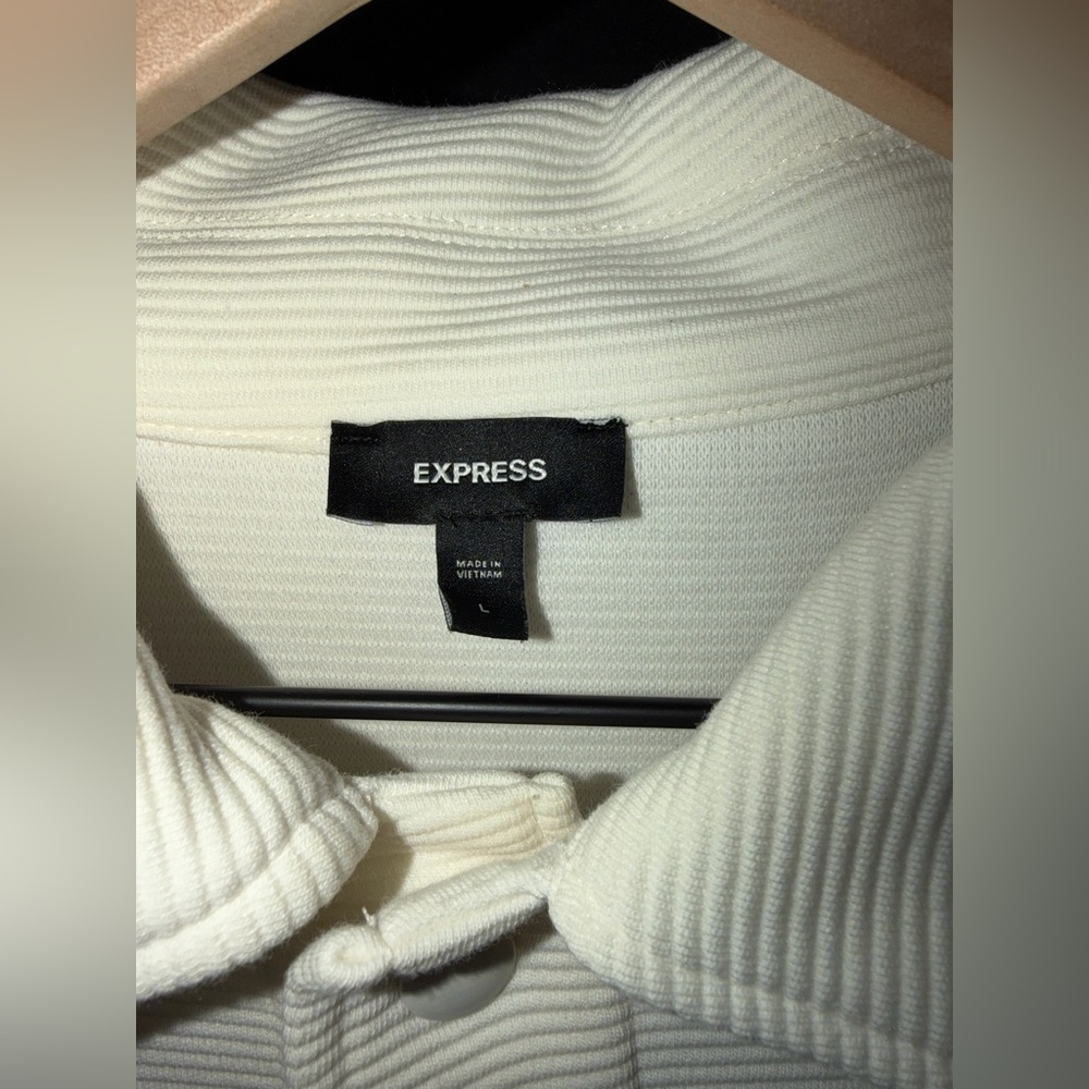Express Off-White Ribbed Jacket - Picture 2 of 8